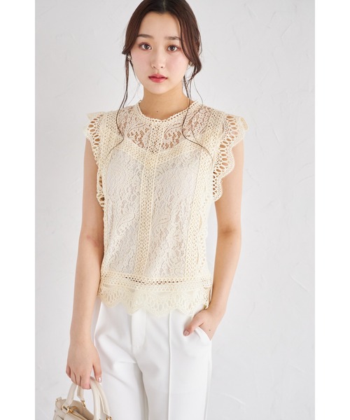 tocco closet(トッコ クローゼット)の「【ZOZO限定】ノースリーブ総レースブラウス(シャツ/ブラウス・レディース・ブルー/ホワイト/イエロー・M)」の15枚目の写真