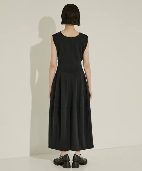 STUDIOUS（ステュディオス）の「【STUDIOUS/ステュディオス】BONDING BALLOON ONEPIECE/バウンディングバルーンワンピース/ノースリーブワンピース/ウォッシャブル（ワンピース・レディース・ブラック/ブラウン・1/2）」の8枚目の写真