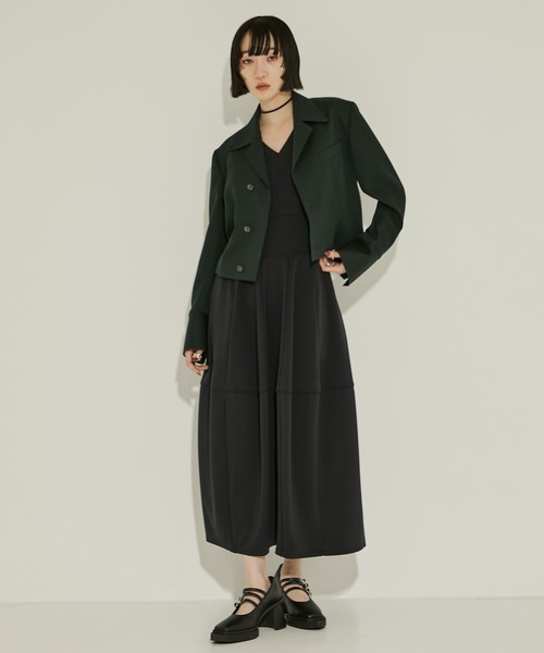 STUDIOUS（ステュディオス）の「【STUDIOUS/ステュディオス】BONDING BALLOON ONEPIECE/バウンディングバルーンワンピース/ノースリーブワンピース/ウォッシャブル（ワンピース・レディース・ブラック/ブラウン・1/2）」の14枚目の写真