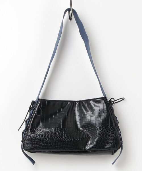 VACANCY（ヴァカンシー）の「サイドリボン配色ハンドバッグ（ハンドバッグ・レディース・ブラック/チャコールグレー/イエロー・FREE）」の6枚目の写真