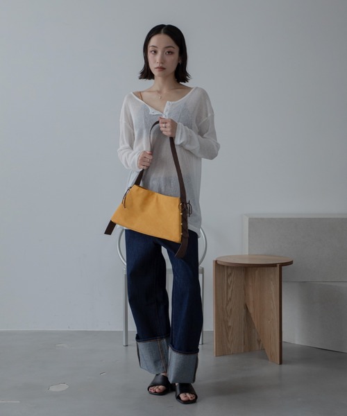 VACANCY（ヴァカンシー）の「サイドリボン配色ハンドバッグ（ハンドバッグ・レディース・ブラック/チャコールグレー/イエロー・FREE）」の8枚目の写真