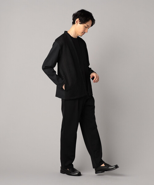 COMME CA MEN(コムサメン)の「ケーブルコンビ ハッピカーディガン(カーディガン/ボレロ・メンズ・ブラック/チャコールグレー・M/L)」の4枚目の写真