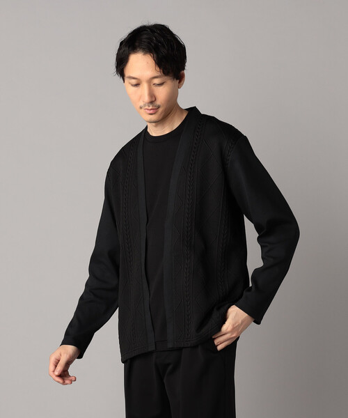 COMME CA MEN(コムサメン)の「ケーブルコンビ ハッピカーディガン(カーディガン/ボレロ・メンズ・ブラック/チャコールグレー・M/L)」の5枚目の写真