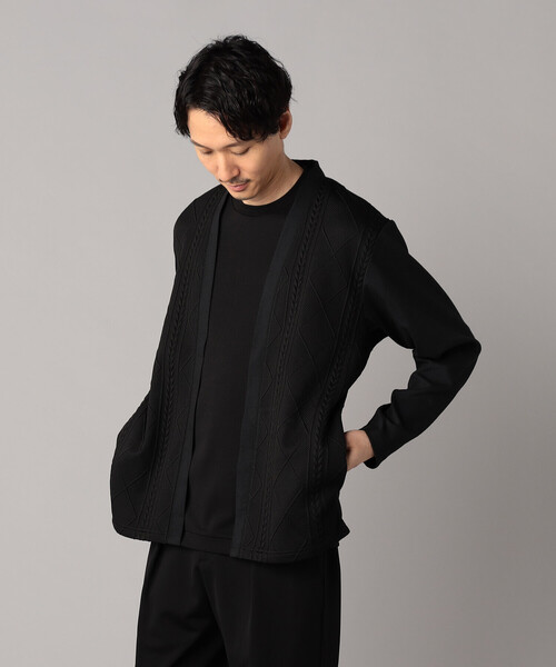 COMME CA MEN(コムサメン)の「ケーブルコンビ ハッピカーディガン(カーディガン/ボレロ・メンズ・ブラック/チャコールグレー・M/L)」の7枚目の写真