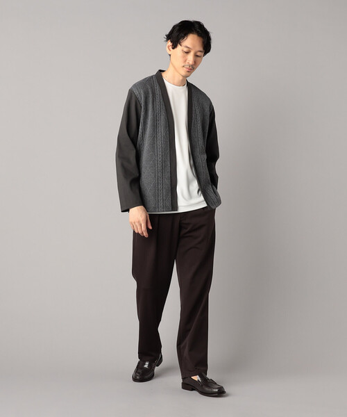 COMME CA MEN(コムサメン)の「ケーブルコンビ ハッピカーディガン(カーディガン/ボレロ・メンズ・ブラック/チャコールグレー・M/L)」の8枚目の写真