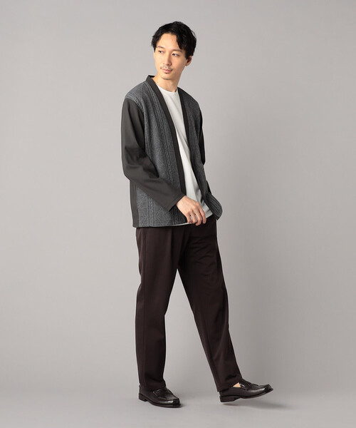 COMME CA MEN(コムサメン)の「ケーブルコンビ ハッピカーディガン(カーディガン/ボレロ・メンズ・ブラック/チャコールグレー・M/L)」の9枚目の写真