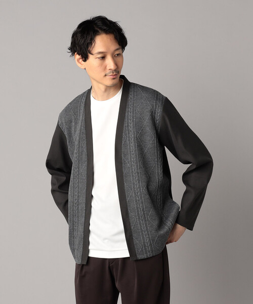 COMME CA MEN(コムサメン)の「ケーブルコンビ ハッピカーディガン(カーディガン/ボレロ・メンズ・ブラック/チャコールグレー・M/L)」の10枚目の写真