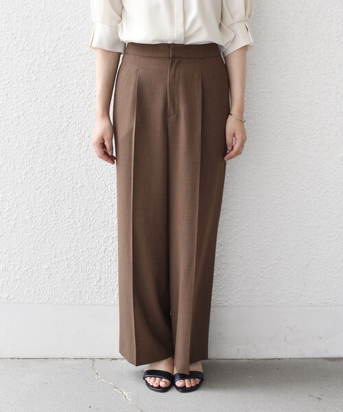 SHIPS Colors(シップス カラーズ)の「SHIPS Colors:〈洗濯機可能〉クリスピー タック ワイドパンツ(セットアップ対応可能)(その他パンツ・レディース・ブラック/カーキ/ブラウン・SMALL/MEDIUM)」の11枚目の写真