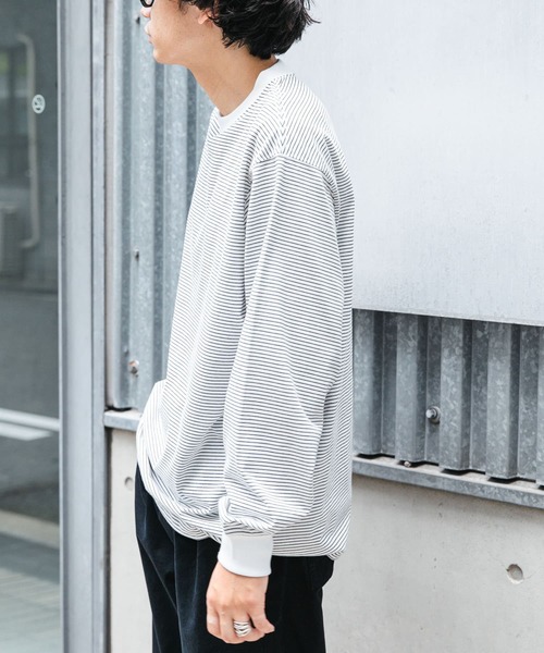 FORK&SPOON（フォークアンドスプーン）の「FORK&SPOON　プレーティングボーダーロングスリーブTシャツ（Tシャツ/カットソー・メンズ・ブラック系その他/グレー系その他/ホワイト系その他・4/5）」の4枚目の写真