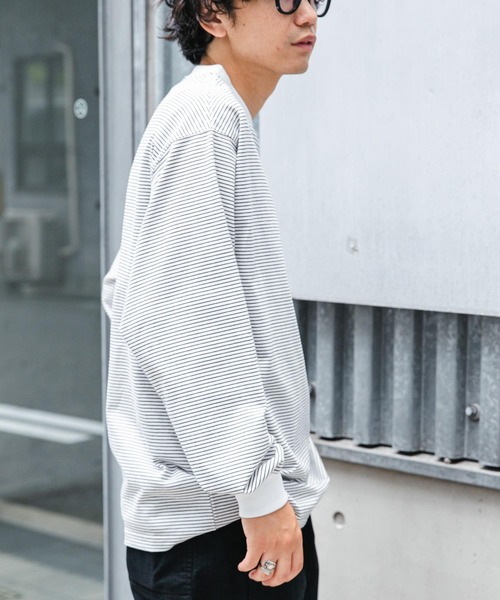 FORK&SPOON（フォークアンドスプーン）の「FORK&SPOON　プレーティングボーダーロングスリーブTシャツ（Tシャツ/カットソー・メンズ・ブラック系その他/グレー系その他/ホワイト系その他・4/5）」の6枚目の写真