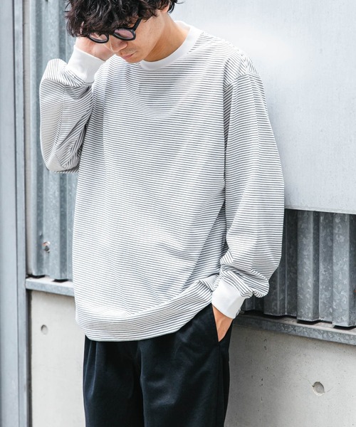 FORK&SPOON（フォークアンドスプーン）の「FORK&SPOON　プレーティングボーダーロングスリーブTシャツ（Tシャツ/カットソー・メンズ・ブラック系その他/グレー系その他/ホワイト系その他・4/5）」の7枚目の写真