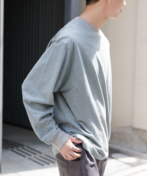 FORK&SPOON（フォークアンドスプーン）の「FORK&SPOON　プレーティングボーダーロングスリーブTシャツ（Tシャツ/カットソー・メンズ・ブラック系その他/グレー系その他/ホワイト系その他・4/5）」の9枚目の写真