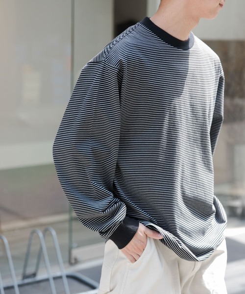 FORK&SPOON（フォークアンドスプーン）の「FORK&SPOON　プレーティングボーダーロングスリーブTシャツ（Tシャツ/カットソー・メンズ・ブラック系その他/グレー系その他/ホワイト系その他・4/5）」の15枚目の写真
