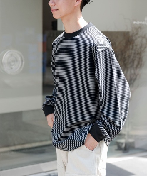 FORK&SPOON（フォークアンドスプーン）の「FORK&SPOON　プレーティングボーダーロングスリーブTシャツ（Tシャツ/カットソー・メンズ・ブラック系その他/グレー系その他/ホワイト系その他・4/5）」の18枚目の写真