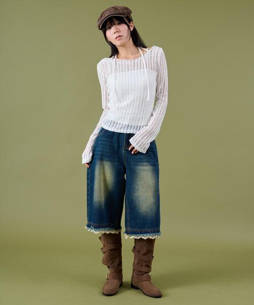 dispark(ディスパーク)の「DISPARK/チョーカーデザインニット(ニット/セーター・レディース・カーキ/ブラック/ホワイト・FREE)」の14枚目の写真