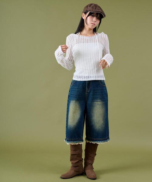 dispark(ディスパーク)の「DISPARK/チョーカーデザインニット(ニット/セーター・レディース・カーキ/ブラック/ホワイト・FREE)」の8枚目の写真