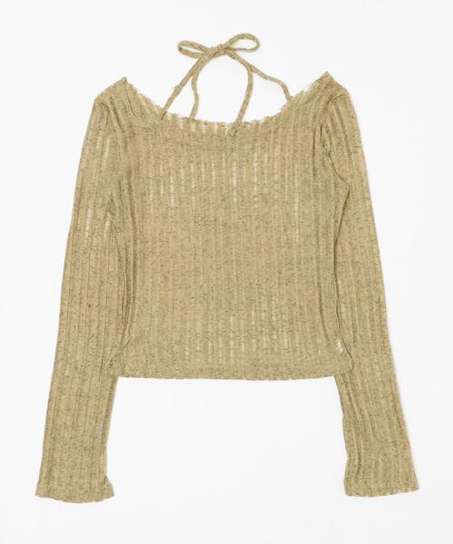 dispark(ディスパーク)の「DISPARK/チョーカーデザインニット(ニット/セーター・レディース・カーキ/ブラック/ホワイト・FREE)」の17枚目の写真