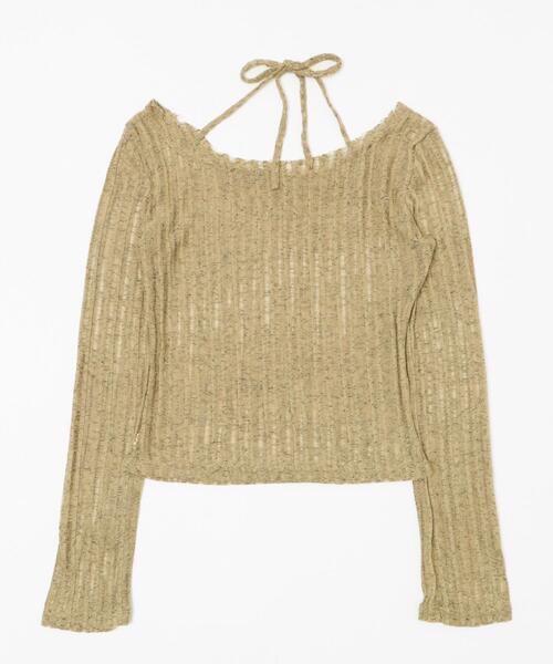 dispark(ディスパーク)の「DISPARK/チョーカーデザインニット(ニット/セーター・レディース・カーキ/ブラック/ホワイト・FREE)」の11枚目の写真