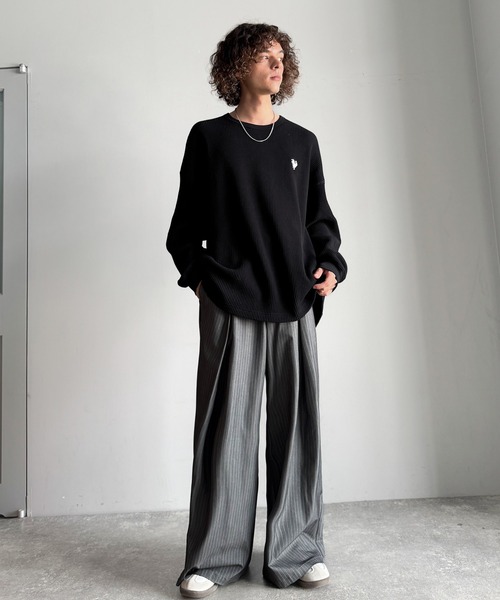 Classical Origin(クラシカルオリジン)の「「ヘビーウェイト一択。」綿100%ワッフルクルーネックビッグTシャツ/Cotton 100% Waffle Crew Neck Big T-Shirt(Tシャツ/カットソー・メンズ・ブラック/杢グレー/オートミール・SMALL/MEDIUM/LARGE)」の9枚目の写真
