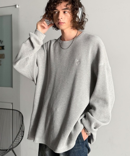 Classical Origin(クラシカルオリジン)の「「ヘビーウェイト一択。」綿100%ワッフルクルーネックビッグTシャツ/Cotton 100% Waffle Crew Neck Big T-Shirt(Tシャツ/カットソー・メンズ・ブラック/杢グレー/オートミール・SMALL/MEDIUM/LARGE)」の10枚目の写真