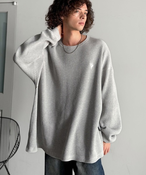 Classical Origin(クラシカルオリジン)の「「ヘビーウェイト一択。」綿100%ワッフルクルーネックビッグTシャツ/Cotton 100% Waffle Crew Neck Big T-Shirt(Tシャツ/カットソー・メンズ・ブラック/杢グレー/オートミール・SMALL/MEDIUM/LARGE)」の11枚目の写真