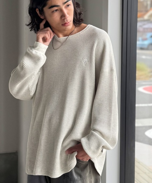 Classical Origin(クラシカルオリジン)の「「ヘビーウェイト一択。」綿100%ワッフルクルーネックビッグTシャツ/Cotton 100% Waffle Crew Neck Big T-Shirt(Tシャツ/カットソー・メンズ・ブラック/杢グレー/オートミール・SMALL/MEDIUM/LARGE)」の12枚目の写真