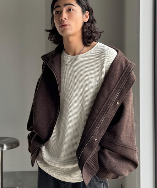 Classical Origin(クラシカルオリジン)の「「ヘビーウェイト一択。」綿100%ワッフルクルーネックビッグTシャツ/Cotton 100% Waffle Crew Neck Big T-Shirt(Tシャツ/カットソー・メンズ・ブラック/杢グレー/オートミール・SMALL/MEDIUM/LARGE)」の13枚目の写真