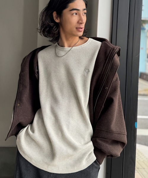 Classical Origin(クラシカルオリジン)の「「ヘビーウェイト一択。」綿100%ワッフルクルーネックビッグTシャツ/Cotton 100% Waffle Crew Neck Big T-Shirt(Tシャツ/カットソー・メンズ・ブラック/杢グレー/オートミール・SMALL/MEDIUM/LARGE)」の16枚目の写真