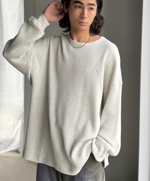 Classical Origin(クラシカルオリジン)の「「ヘビーウェイト一択。」綿100%ワッフルクルーネックビッグTシャツ/Cotton 100% Waffle Crew Neck Big T-Shirt(Tシャツ/カットソー・メンズ・ブラック/杢グレー/オートミール・SMALL/MEDIUM/LARGE)」の21枚目の写真