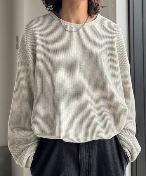 Classical Origin(クラシカルオリジン)の「「ヘビーウェイト一択。」綿100%ワッフルクルーネックビッグTシャツ/Cotton 100% Waffle Crew Neck Big T-Shirt(Tシャツ/カットソー・メンズ・ブラック/杢グレー/オートミール・SMALL/MEDIUM/LARGE)」の19枚目の写真