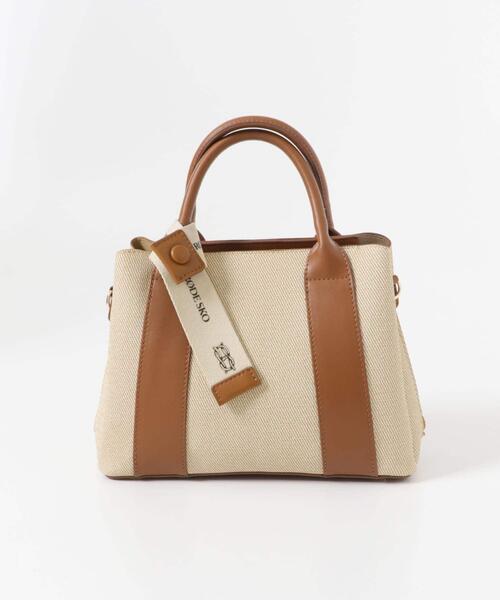 RODE SKO（ロデスコ）の「『Mサイズ』ロゴリボン付2WAYハンドバッグ（ハンドバッグ・レディース・ブラック/オフホワイト/ベージュ/アイボリー/ホワイト系その他/ライトブルー・ONE）」の13枚目の写真