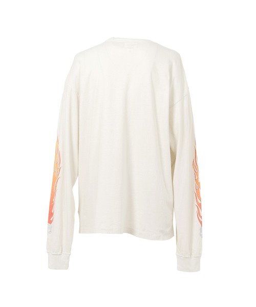 KAMIYA（カミヤ）の「"Skull Flame" Distressed L/S T-shirt（Tシャツ/カットソー・メンズ・ブラック/ホワイト/ブラウン・M/L/S）」の4枚目の写真