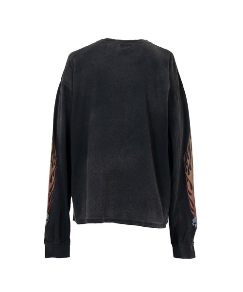 KAMIYA（カミヤ）の「"Skull Flame" Distressed L/S T-shirt（Tシャツ/カットソー・メンズ・ブラック/ホワイト/ブラウン・M/L/S）」の11枚目の写真