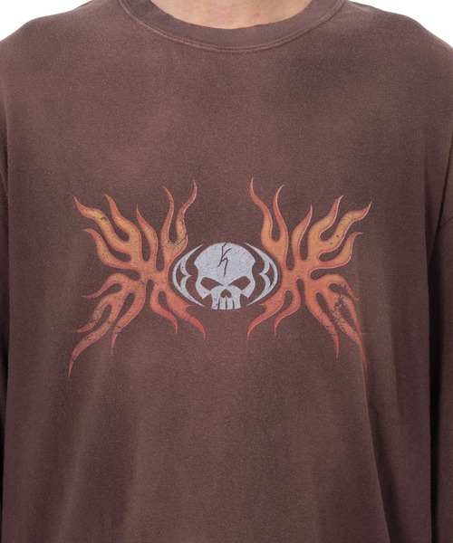 KAMIYA（カミヤ）の「"Skull Flame" Distressed L/S T-shirt（Tシャツ/カットソー・メンズ・ブラック/ホワイト/ブラウン・M/L/S）」の22枚目の写真