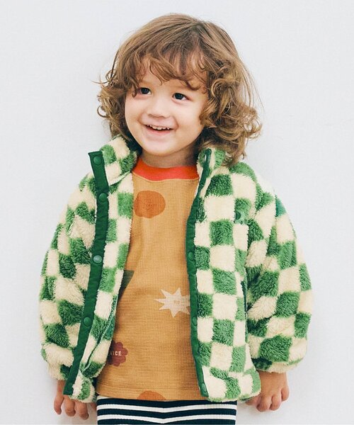 p.premier(ピードットプルミエ)の「【ジュニア対応】ファーフリースブルゾン(ブルゾン・キッズ・ブラック/レッド/ブルー/グリーン/アイボリー/ラベンダー・90/100/110/120/80/130/140)」の1枚目の写真