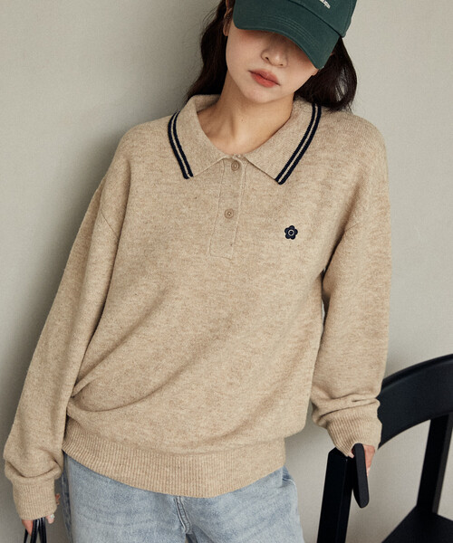 MARY QUANT × PUBLUX/マリークワント 襟ライン ワンポイント刺繍