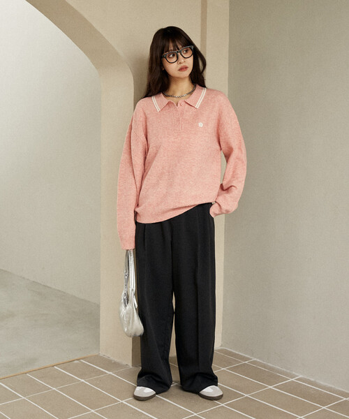 MARY QUANT × PUBLUX/マリークワント 襟ライン ワンポイント刺繍