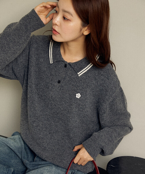 セール】MARY QUANT × PUBLUX/マリークワント 襟ライン ワンポイント