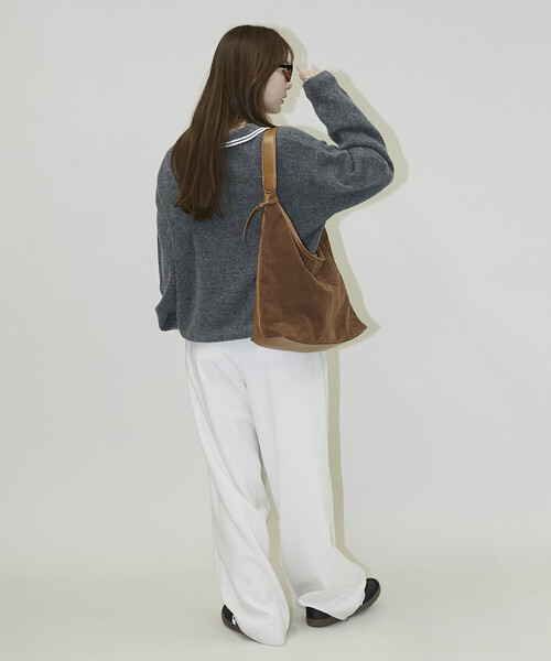 PUBLUX（パブリュクス）の「MARY QUANT × PUBLUX/マリークワント 襟ライン ワンポイント刺繍 ニット ポロシャツ　限定展開（ニット/セーター・レディース・サックスブルー/チャコールグレー/ベージュ/ピンク・ﾌﾘ-）」の16枚目の写真