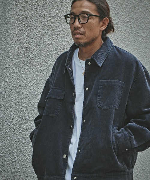 ALL RUNS(オールランズ)の「コーデュロイ カバーオールジャケット(カバーオール・メンズ・ブルー・L/M)」の21枚目の写真