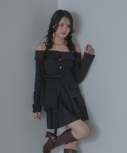 M DOLLY(エムドリー)の「ribbon graziosa setup / リボングラツィオーザセットアップ(セットアップ・レディース・ブラック/ベージュ・S/M)」の3枚目の写真