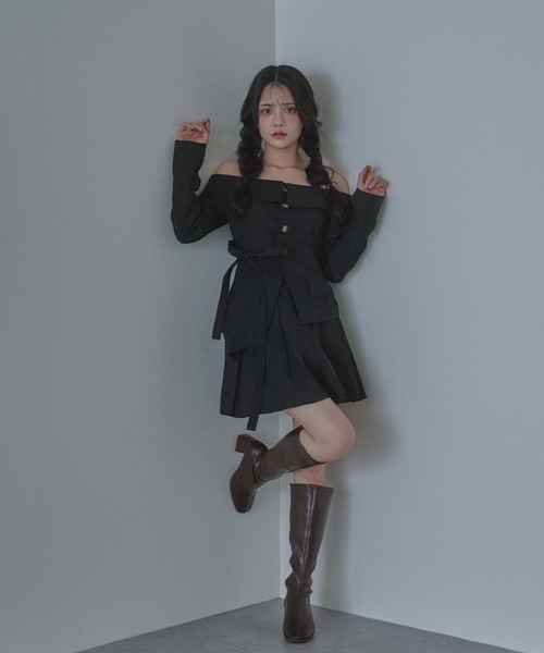 M DOLLY(エムドリー)の「ribbon graziosa setup / リボングラツィオーザセットアップ(セットアップ・レディース・ブラック/ベージュ・S/M)」の6枚目の写真