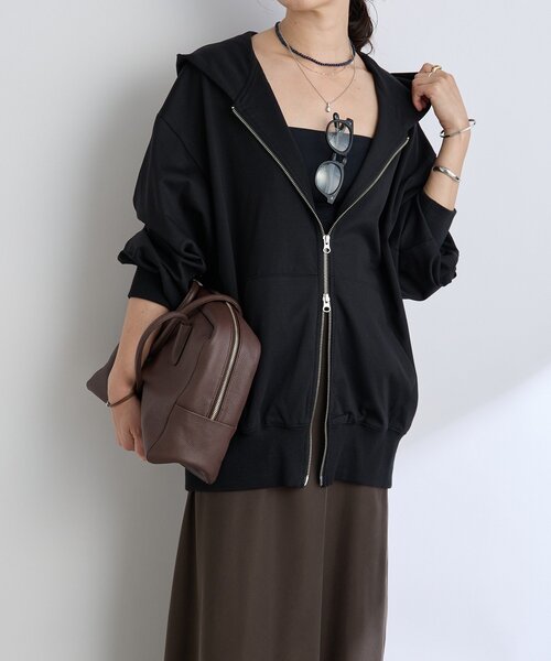 RIVE DROITE（リヴドロワ）の「【MYSELFbyRD/マイセルフバイリヴドロワ】HOODIE（パーカー・レディース・ブラック/チャコールグレー・FREE）」の2枚目の写真