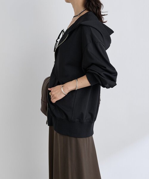 RIVE DROITE（リヴドロワ）の「【MYSELFbyRD/マイセルフバイリヴドロワ】HOODIE（パーカー・レディース・ブラック/チャコールグレー・FREE）」の18枚目の写真