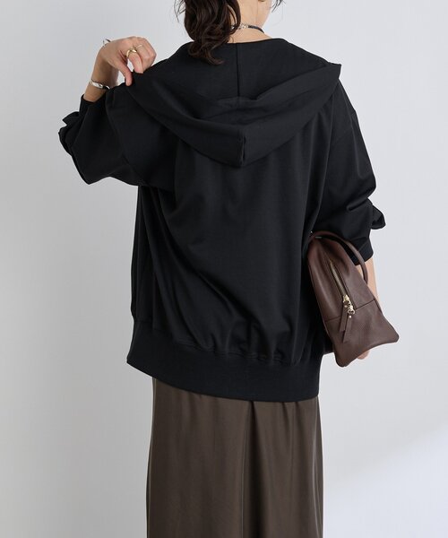 RIVE DROITE（リヴドロワ）の「【MYSELFbyRD/マイセルフバイリヴドロワ】HOODIE（パーカー・レディース・ブラック/チャコールグレー・FREE）」の19枚目の写真