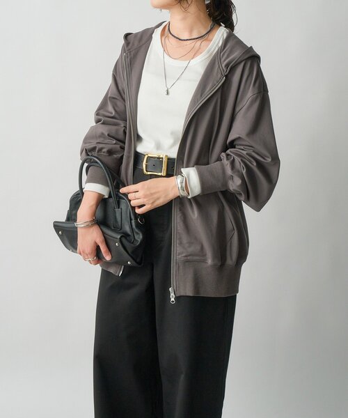 RIVE DROITE（リヴドロワ）の「【MYSELFbyRD/マイセルフバイリヴドロワ】HOODIE（パーカー・レディース・ブラック/チャコールグレー・FREE）」の13枚目の写真