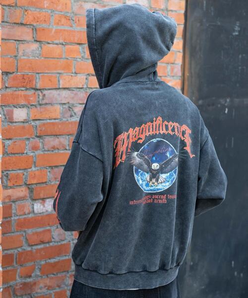 WEGO（ウィゴー）の「WEGO/パウダーブリーチグラフィックZIPパーカー（パーカー・メンズ・その他3/その他2/その他1・LARGE/MEDIUM）」の2枚目の写真