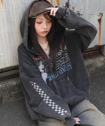 WEGO/パウダーブリーチグラフィックZIPパーカー