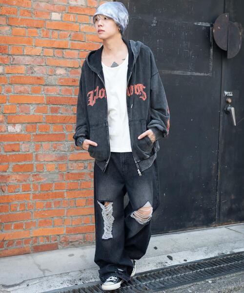 WEGO（ウィゴー）の「WEGO/パウダーブリーチグラフィックZIPパーカー（パーカー・メンズ・その他3/その他2/その他1・LARGE/MEDIUM）」の4枚目の写真