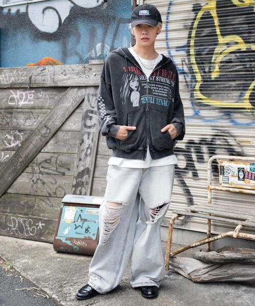 WEGO（ウィゴー）の「WEGO/パウダーブリーチグラフィックZIPパーカー（パーカー・メンズ・その他3/その他2/その他1・LARGE/MEDIUM）」の5枚目の写真